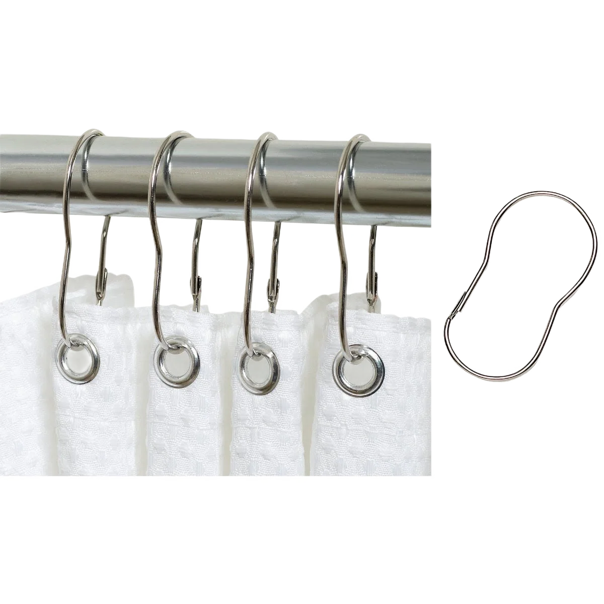 Fine Zenith Plain Shower Curtain Hooks Solid