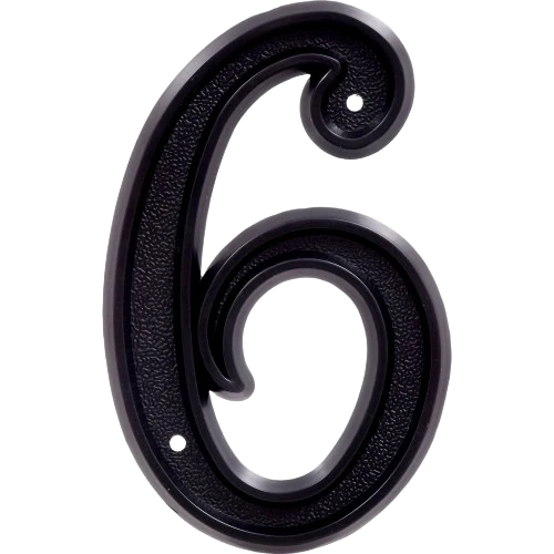 Professional Hillman 5.5 in. Matte Black Plastic House Number 6 Long-Lasting
