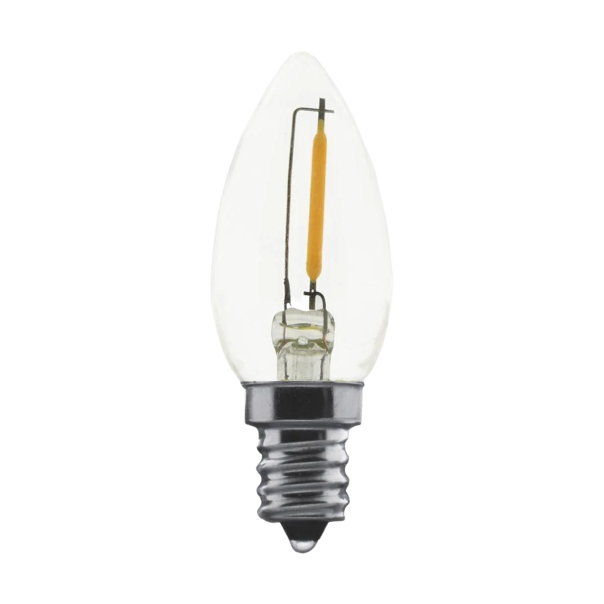 Safe Satco 0.7 Watt Clear Candelabra LED Light Bulb 2-Pack Trendy