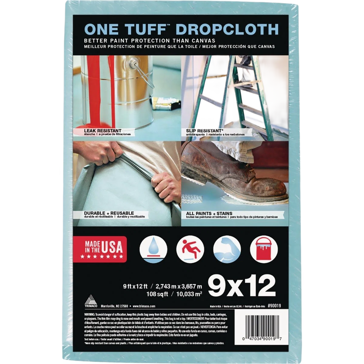 Responsible Trimaco One Tuff Heavy-Duty Drop Cloth 9 x 12 ft. Fast