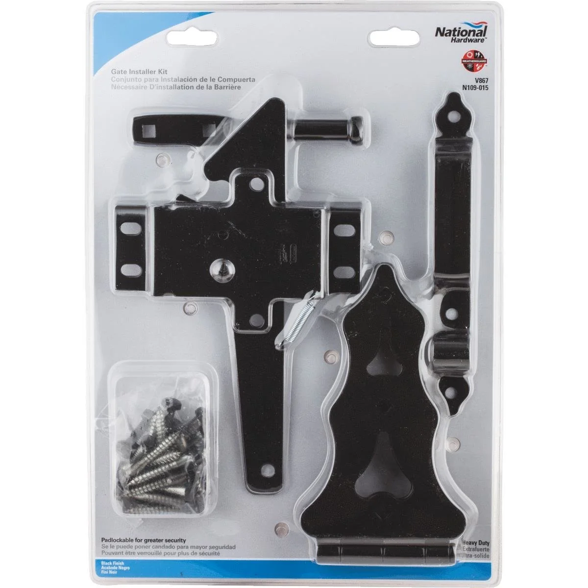 Pure National Hardware 8 Black Ornamental Gate Kit Fine Crafted