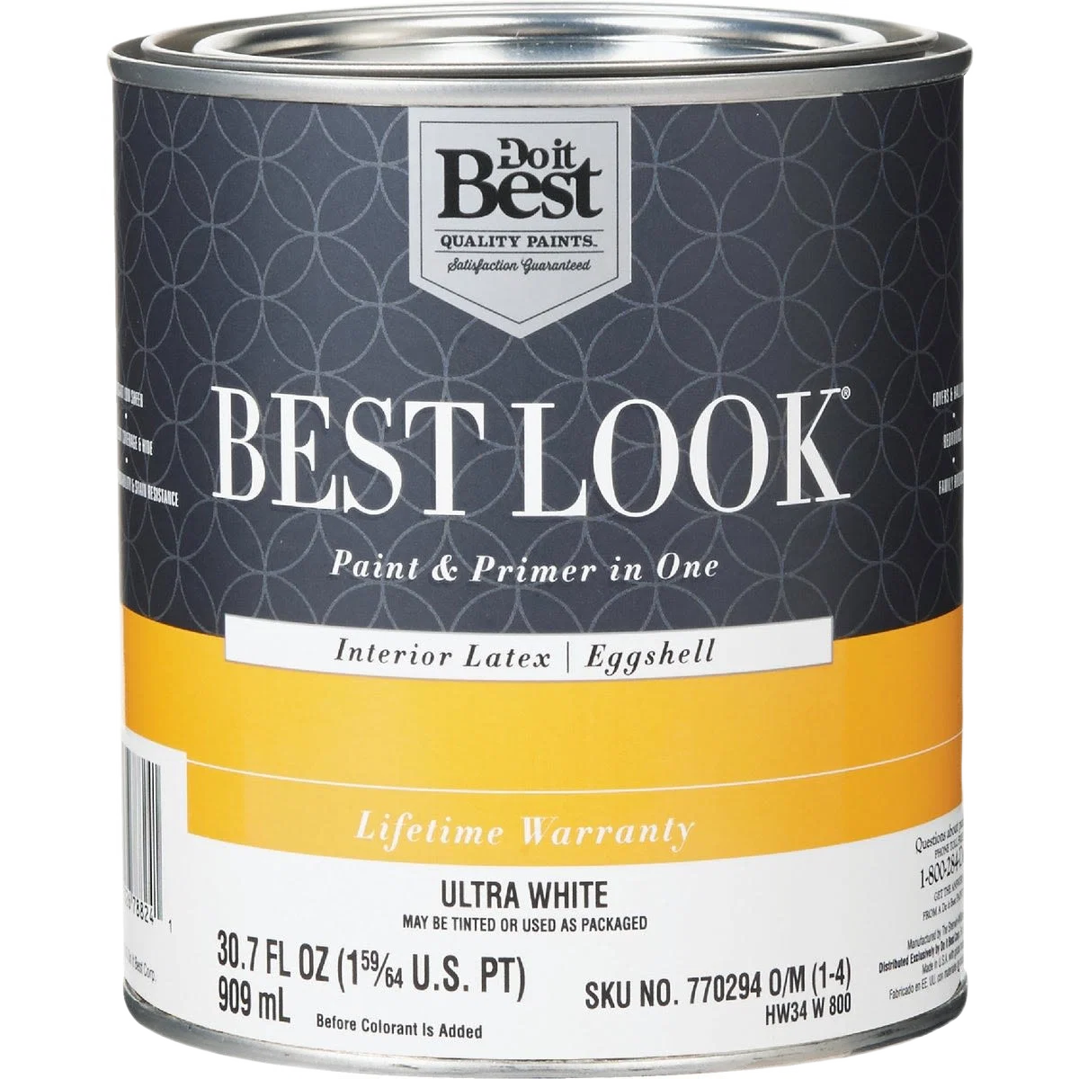 Carefully Designed Look Ultra White Interior Latex Eggshell Paint Primer In One 1 Quart Reliable