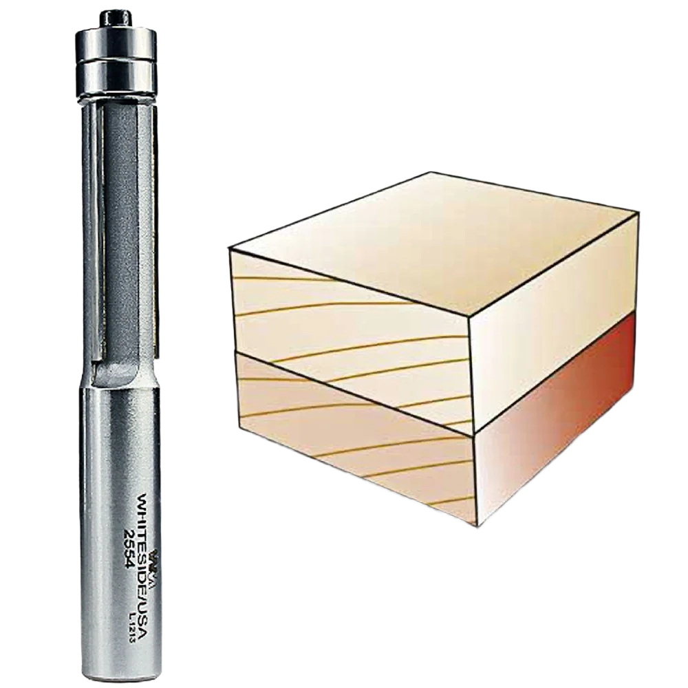 Artisan Whiteside Three Flute Double Bearing Flush Trim Bit 1 2 in. SH x 1 2 in. CD x 1-1 2 in. CL Pure