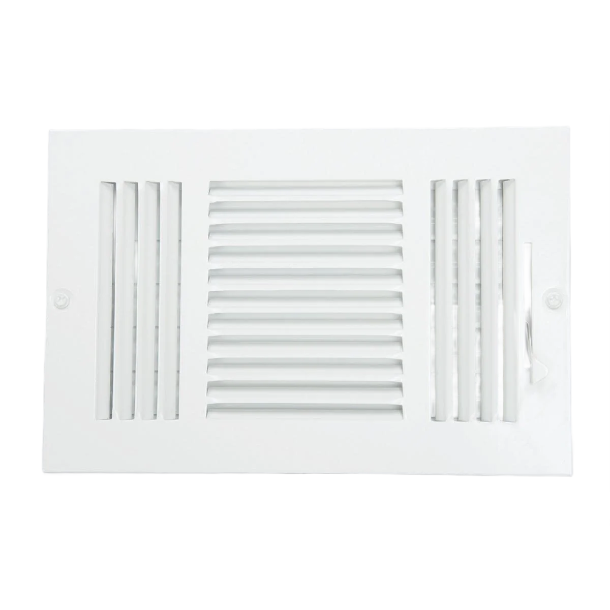 Advanced Home Impressions 6 in. x 10 in. Steel 3-Way Wall Register White Crafted