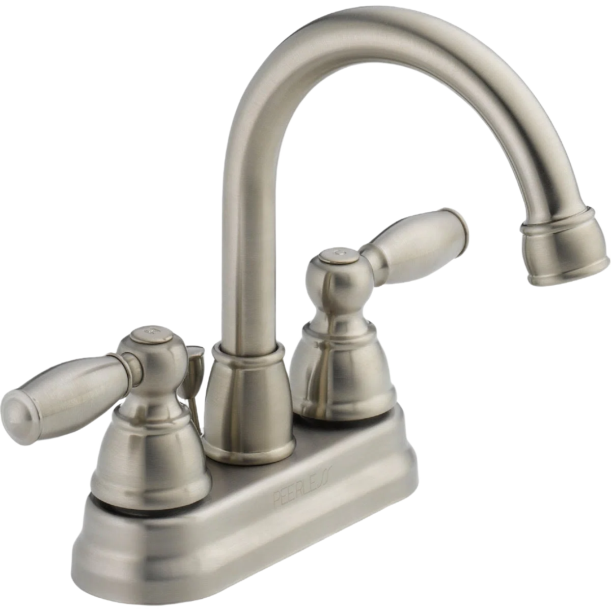 Contemporary Peerless Two-Handle Centerset Bathroom Faucet Brushed Nickel World-Class