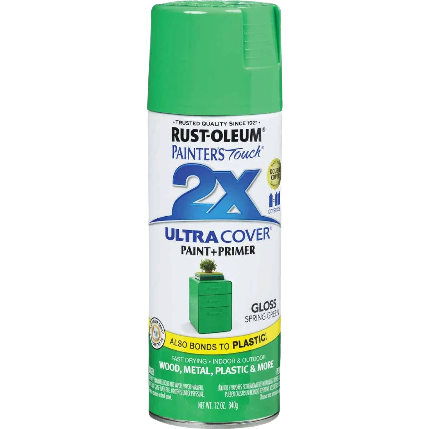 Genuine Rust-Oleum Painters’ Touch 2X Spring Green Gloss Spray Paint Primer 12 oz. Superior