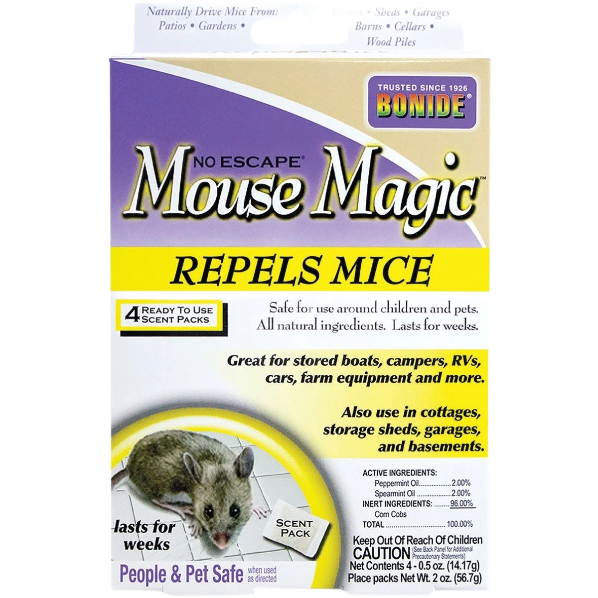 Crafted Bonide Mouse Mouse Repellent Granules 4-Pack Reliable