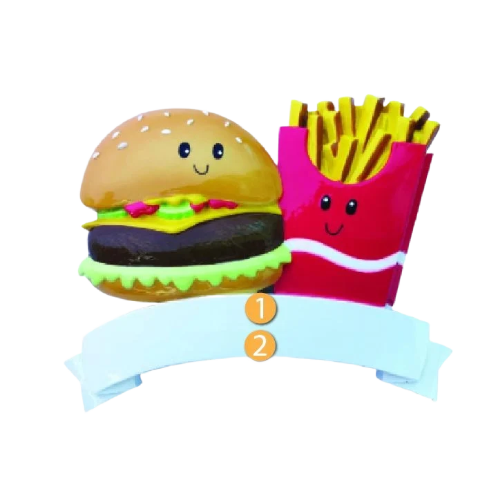 Original PolarX Personalized Burger Fries Couple Ornament Professional