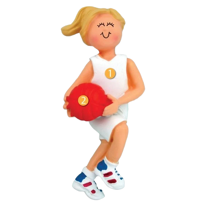 Artisan Ornament Central Personalized Blonde Female Basketball Player Ornament Crafted