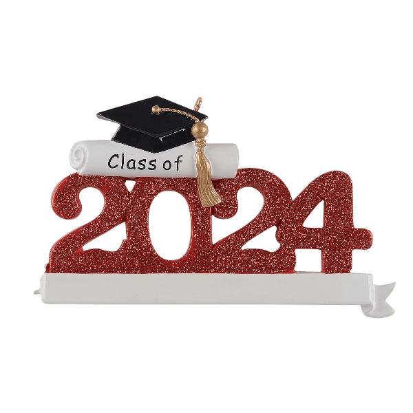 Minimalist Rudolph Me 2024 Red Graduation Personalized Ornament World-Class