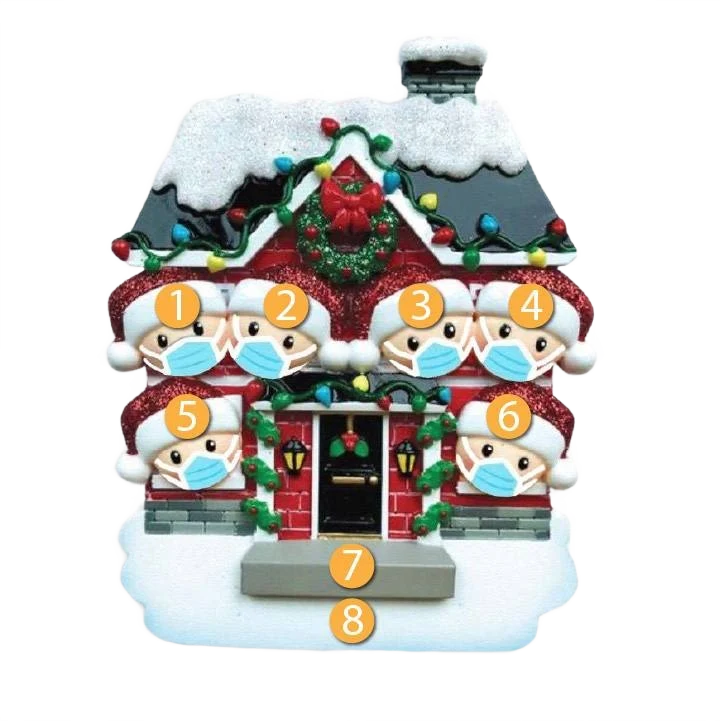 Flexible PolarX Personalized New House Masked Family of 6 Ornament Outstanding