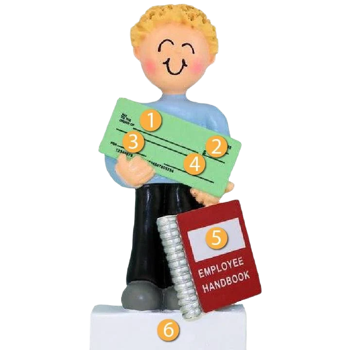Convenient Ornament Central Personalized Blonde Male First New Job Ornament Secure