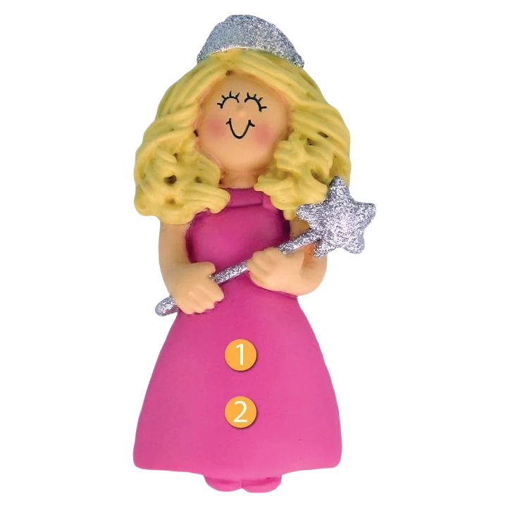 Reliable Ornament Central Personalized Blonde Princess with Glitter Ornament Fine