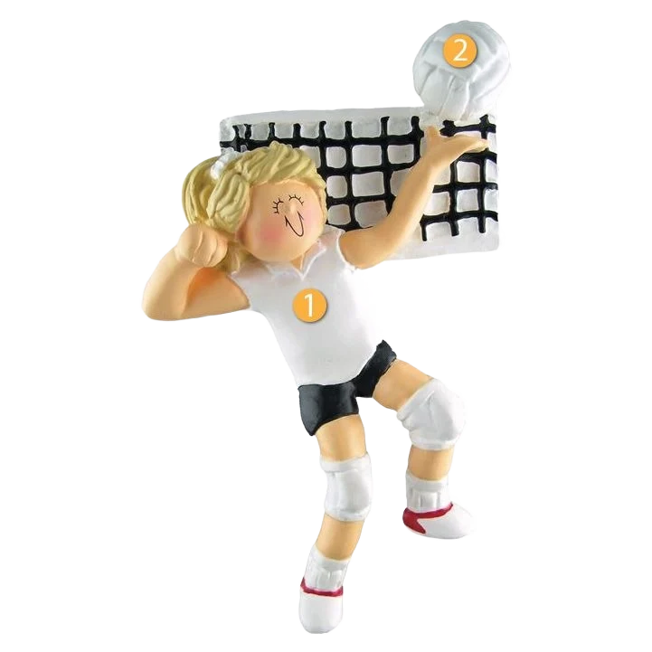 Elite Ornament Central Personalized Blonde Female Volleyball Player Ornament Prestigious