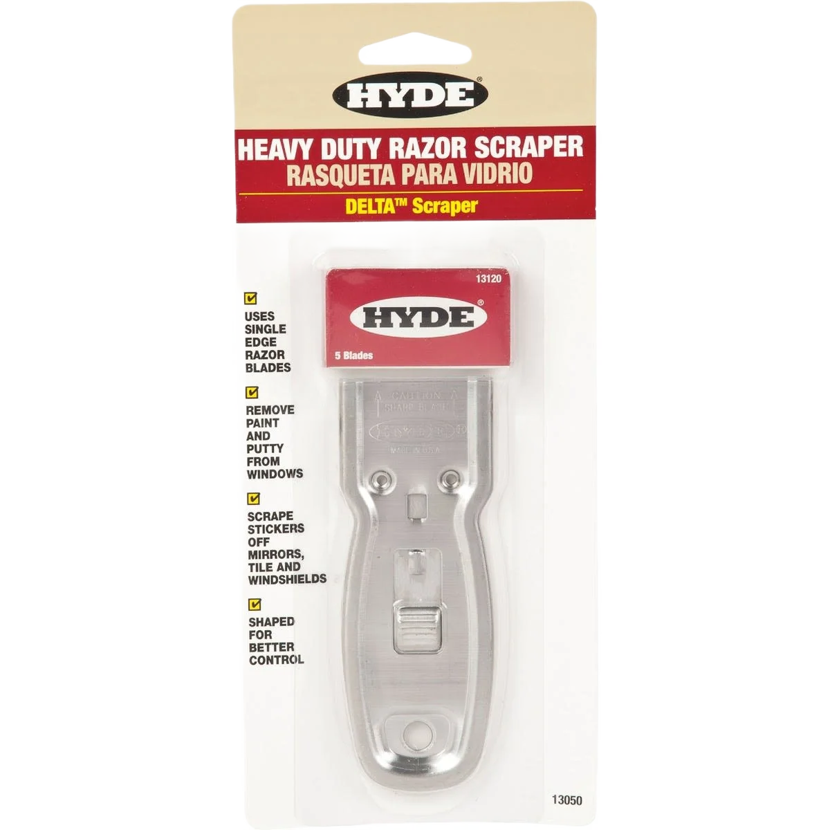Natural Hyde Delta Heavy Duty Retractable Razor Scraper Optimized