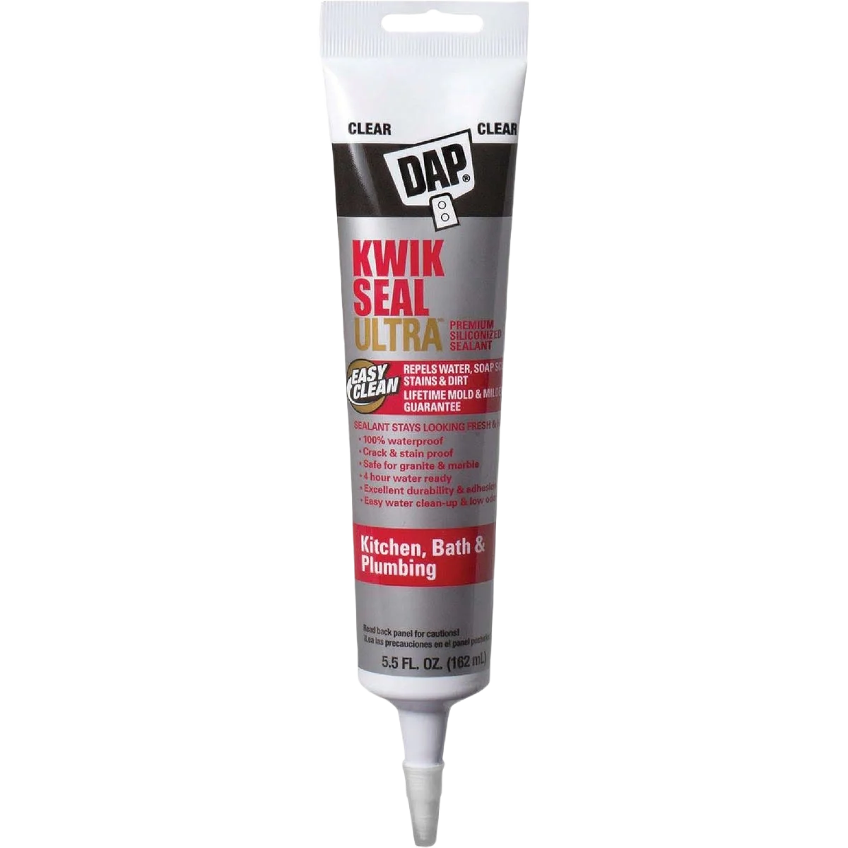 Enhanced DAP Kwik Seal Clear Ultra Kitchen Bath Sealant with Silicone 5.5 oz. Consistent