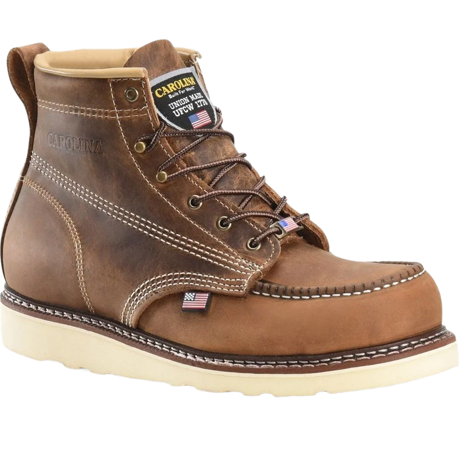 Breathable Carolina Men’s AMP USA Dark Brown Wedge Boots 11.5D Recyclable