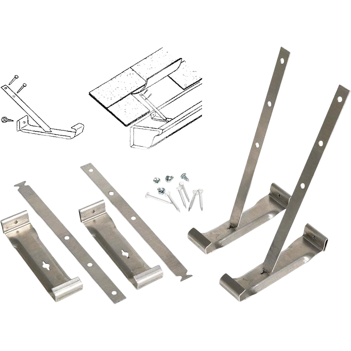 Authentic Spectra Metals Hidden Gutter Hanger Bracket with Roof Strap 4-Pack Comfortable