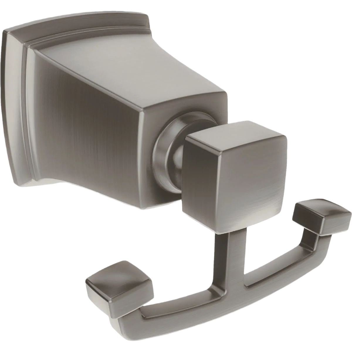 Traditional Moen Boardwalk Brushed Nickel Double Robe Hook Minimalist