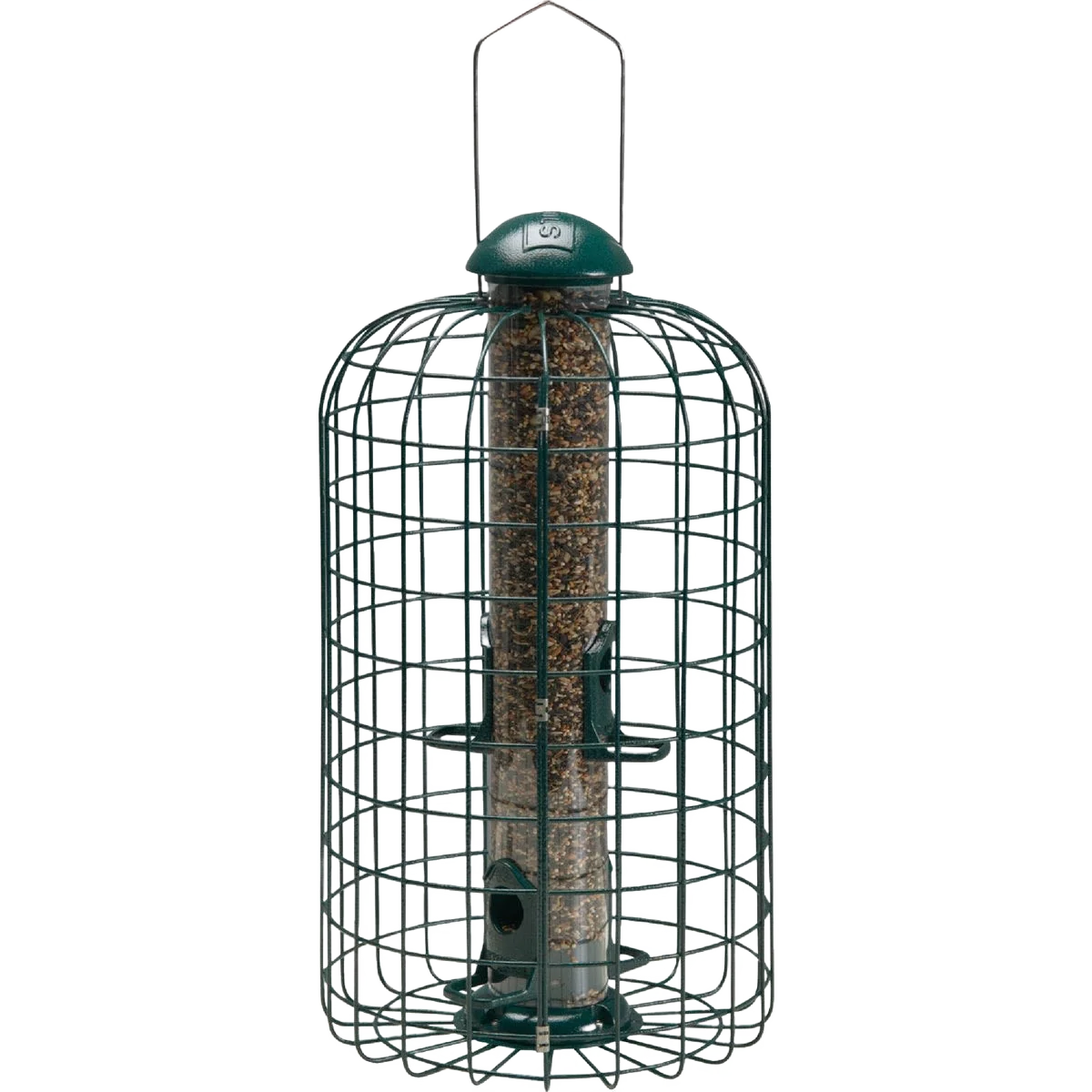 Genuine Squirrel-X Squirrel Proof Green Wire Bird Feeder 1 lb. Capacity Reusable