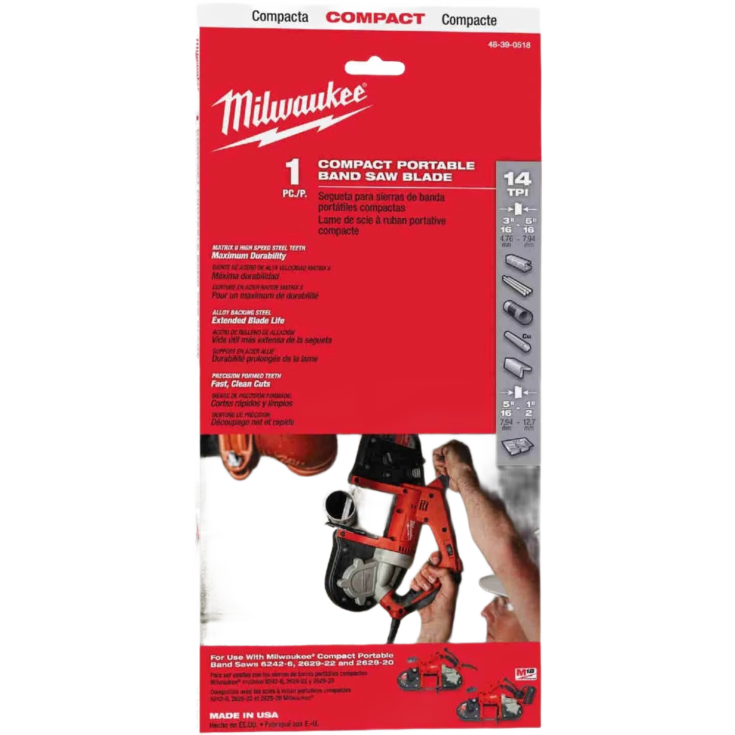 Fine Crafted Milwaukee 35-3 8 14-TPI Thin Metal Compact Band Saw Blade Elegant