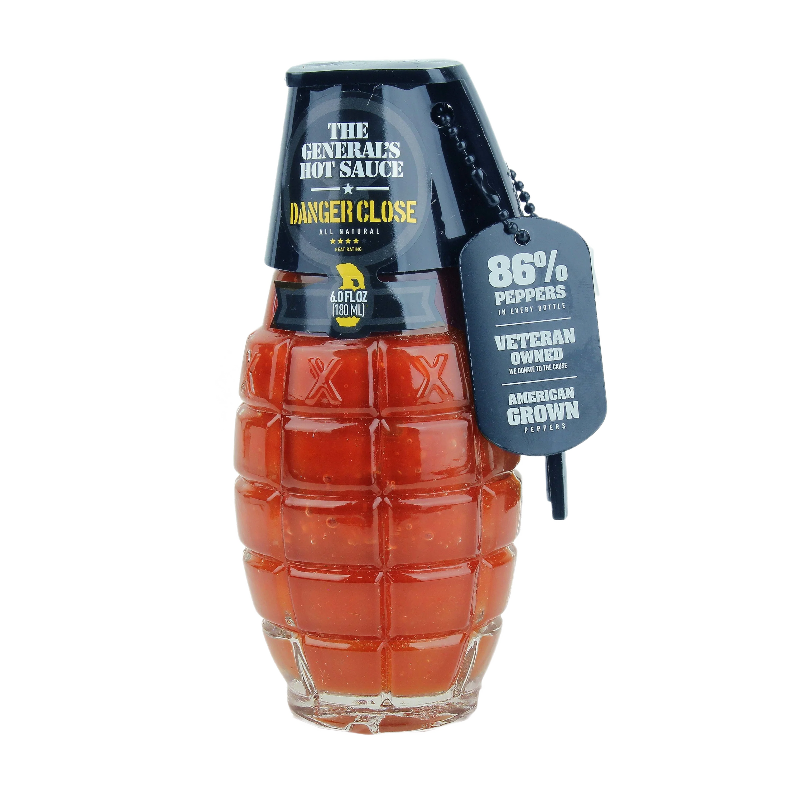 Convenient The General’s Danger Close All-Natural Hot Sauce Grenade Bottle 6 oz. Healthy
