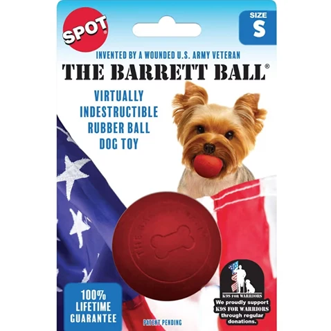 Trendy Spot Small Red Barrett Ball Pet Toy 2.5 in. Minimalist