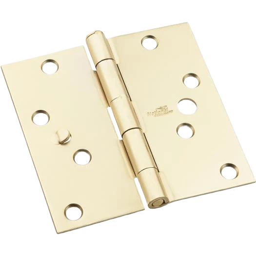 Detailed National Hardware 4 Satin Brass Square Door Hinge 3-Pack High-Grade