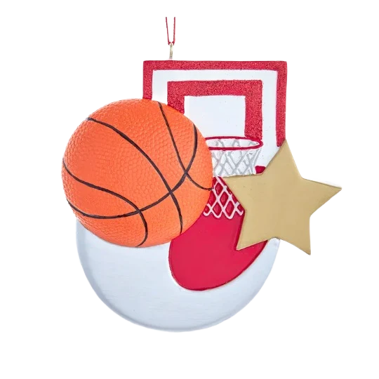 Trendy Kurt S. Adler Personalized Basketball with Star Ornament Modern