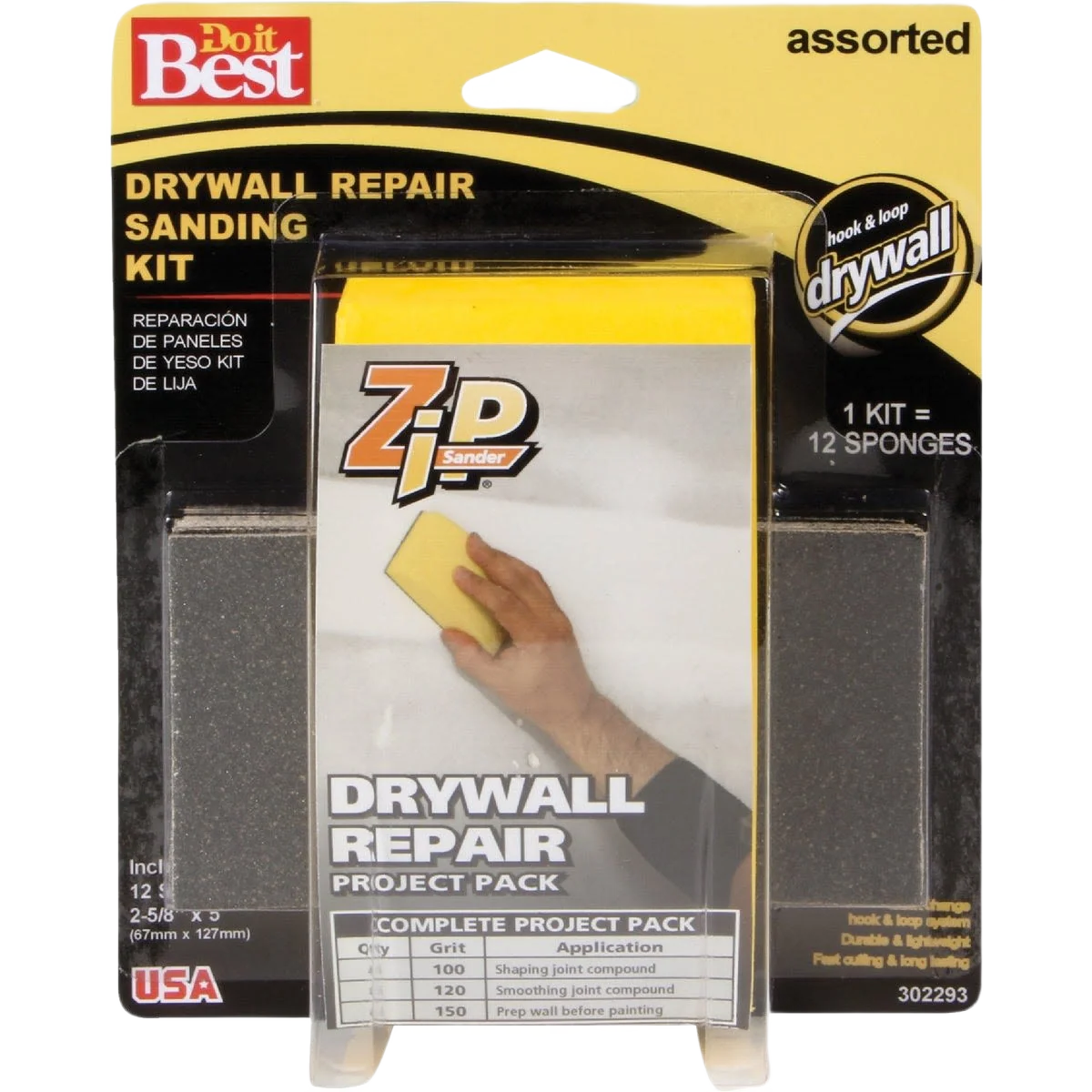 Long-Lasting Do it Zip Sander Drywall Repair Hand Sanding Kit Sophisticated