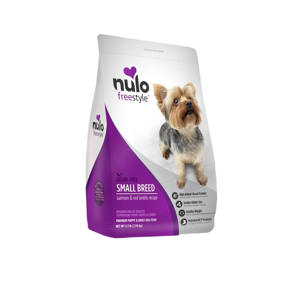Prestigious Nulo style Protein Salmon Red Lentils Dry Dog Food for Small Breeds 4.5 lb. Genuine