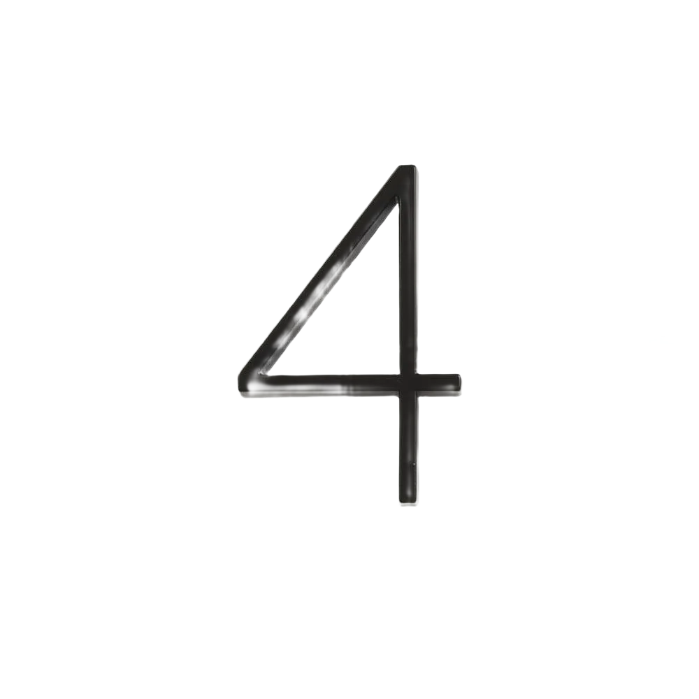 Official Hillman Distinctions 5-In. Floating Mount Black House Number 4 Long-Lasting