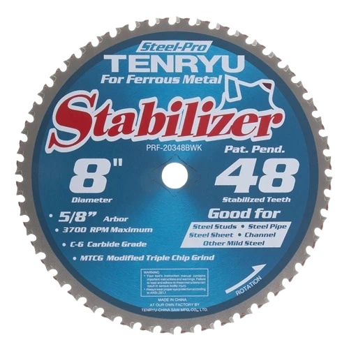 Environmentally Friendly Tenryu 8 in. 48 Th. Stabilizer Steel Blade Superior