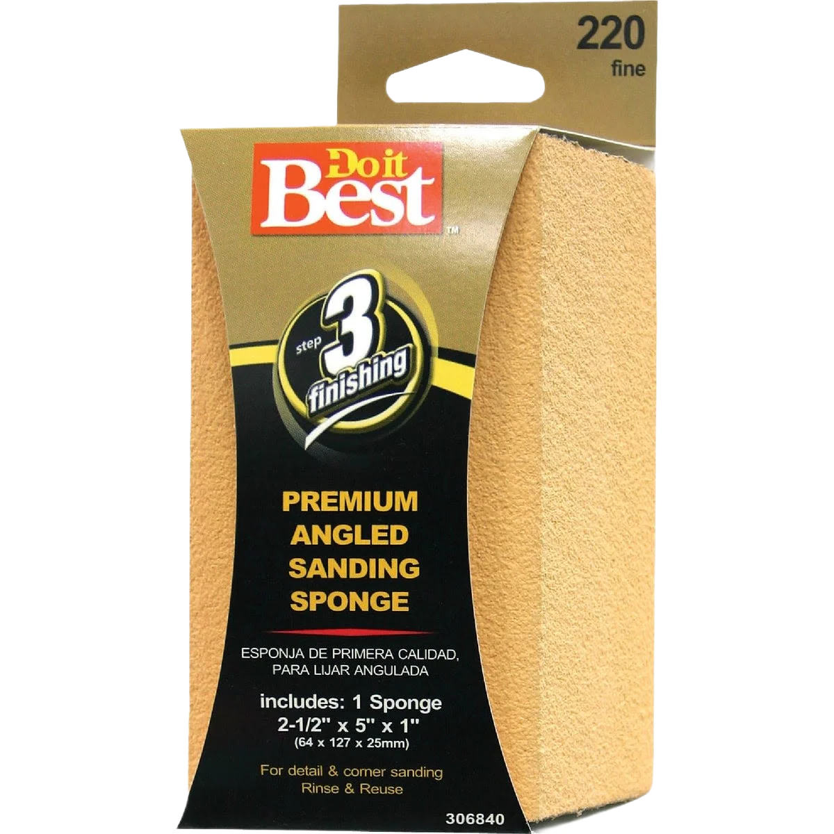 Versatile Do it Angled Fine 220-Grit Sanding Sponge Dependable