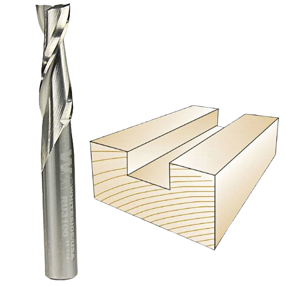 Optimized Whiteside Spiral Upcut Bit 5 16 in. SH x 5 16 in. CD x 1 in. CL Original Design
