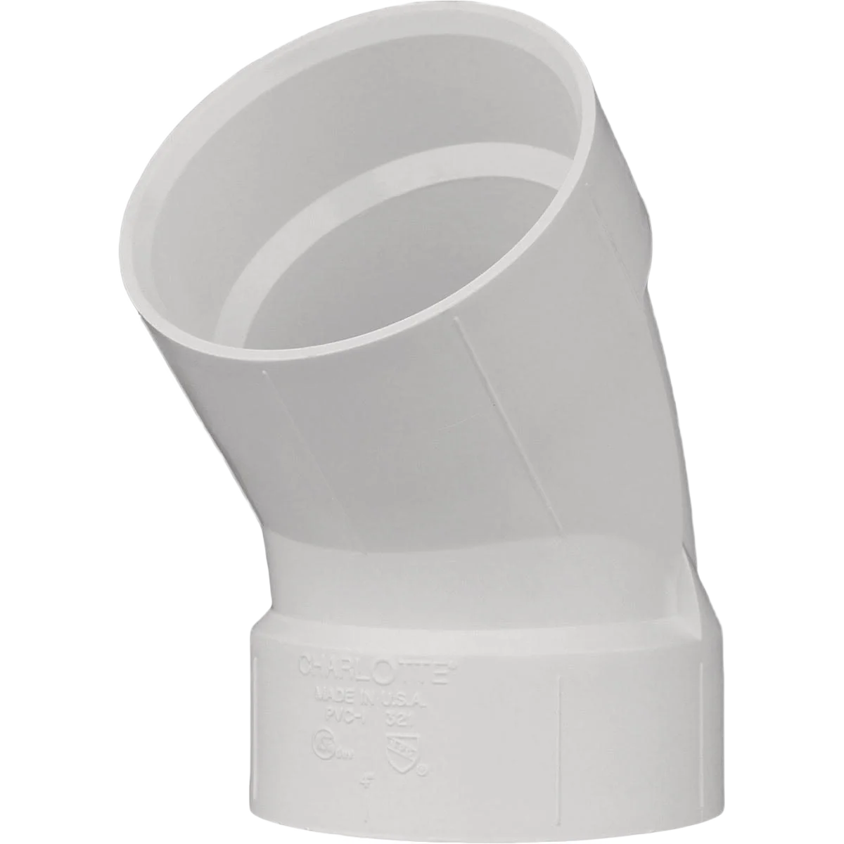 Elite Charlotte Pipe 6 In. 45 Deg. DWV Short Radius PVC Elbow Sustainable