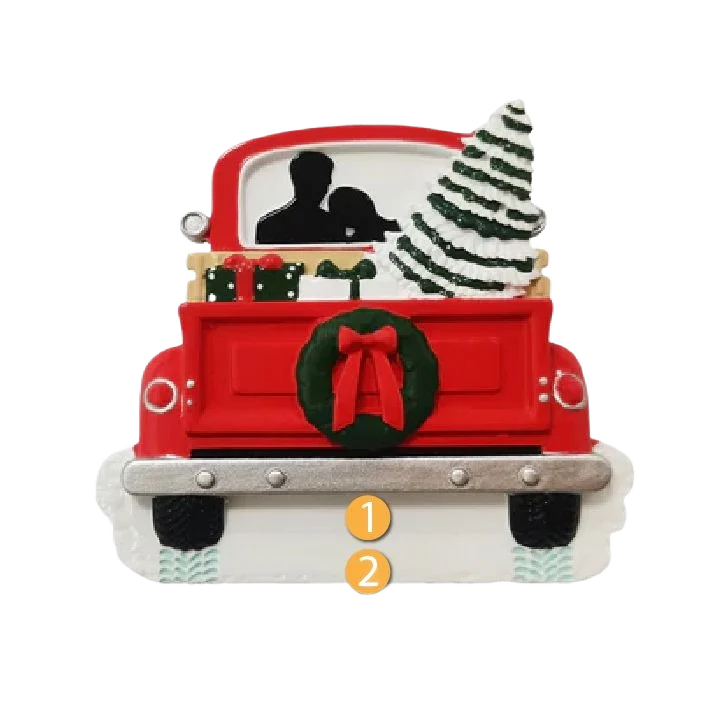 Elite PolarX Personalized Red Truck Couple Ornament Comfortable