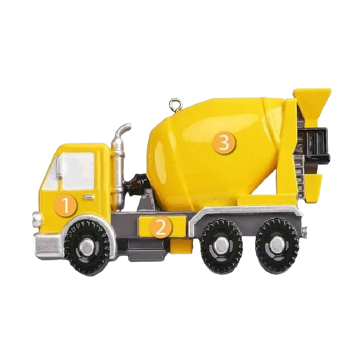High-Grade Rudolph Me Personalized Cement Truck Ornament Selected