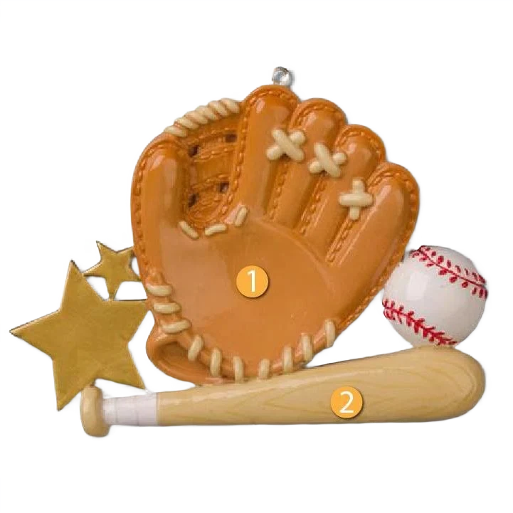 Fashionable PolarX Personalized Baseball Glove Bat Ornament Innovative