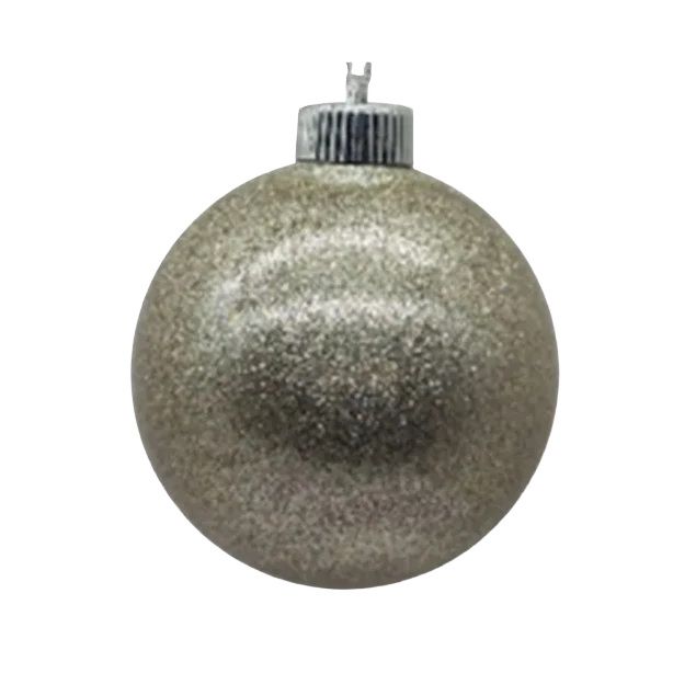 Premium Material Treemont Floral Plastic Silver Glitter Ornaments Set of 4 Soft