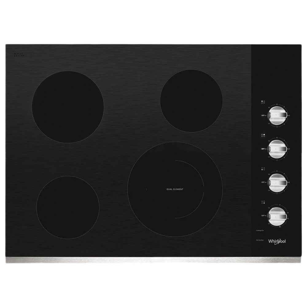 Versatile 30-inch Electric Ceramic Glass Cooktop with Dual Radiant Element Fine