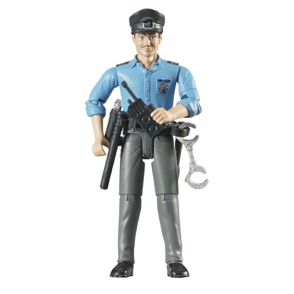 Healthy Bruder Toys Light Skin Policeman with Accessories Action Figure Exclusive