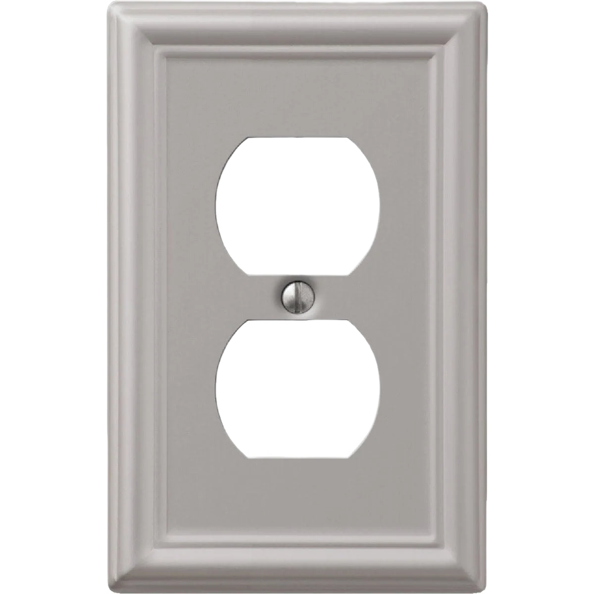 Organic Amerelle Chelsea Stamped Steel 1-Gang Outlet Wall Plate Brushed Nickel Breathable