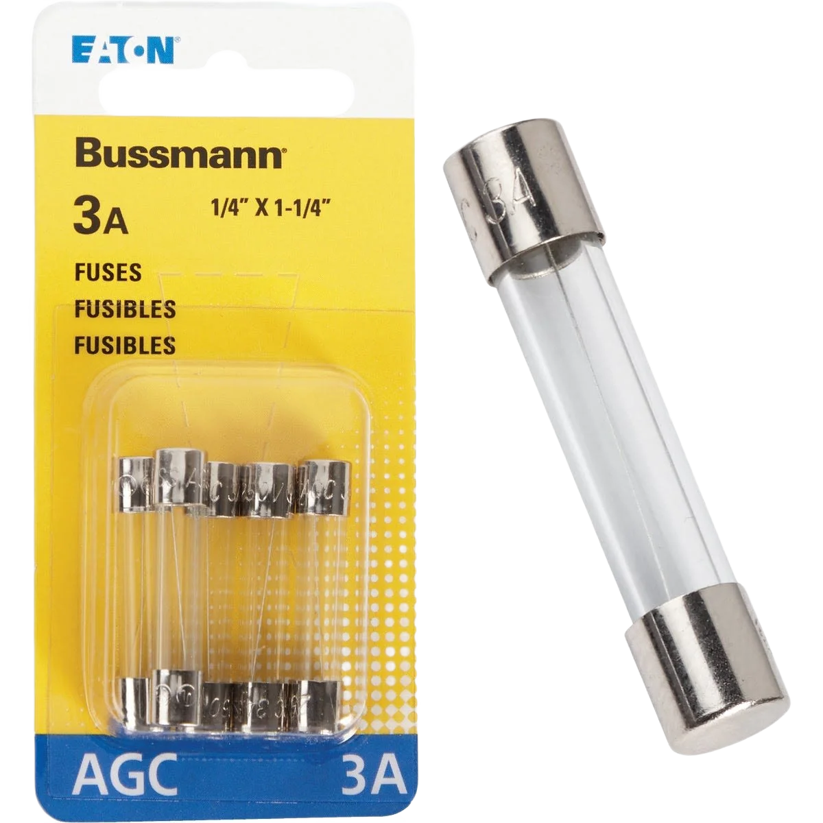 Trendy Bussmann Fuses 3A Glass Tube Automotive Fuse 5-Pack Secure