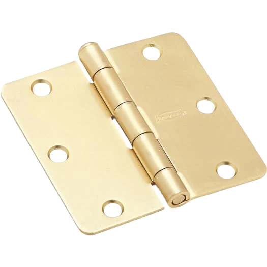 High-Quality National Hardware 3-1 2 x 1 4 Radius Satin Brass Door Hinge 3-Pack Fine Crafted