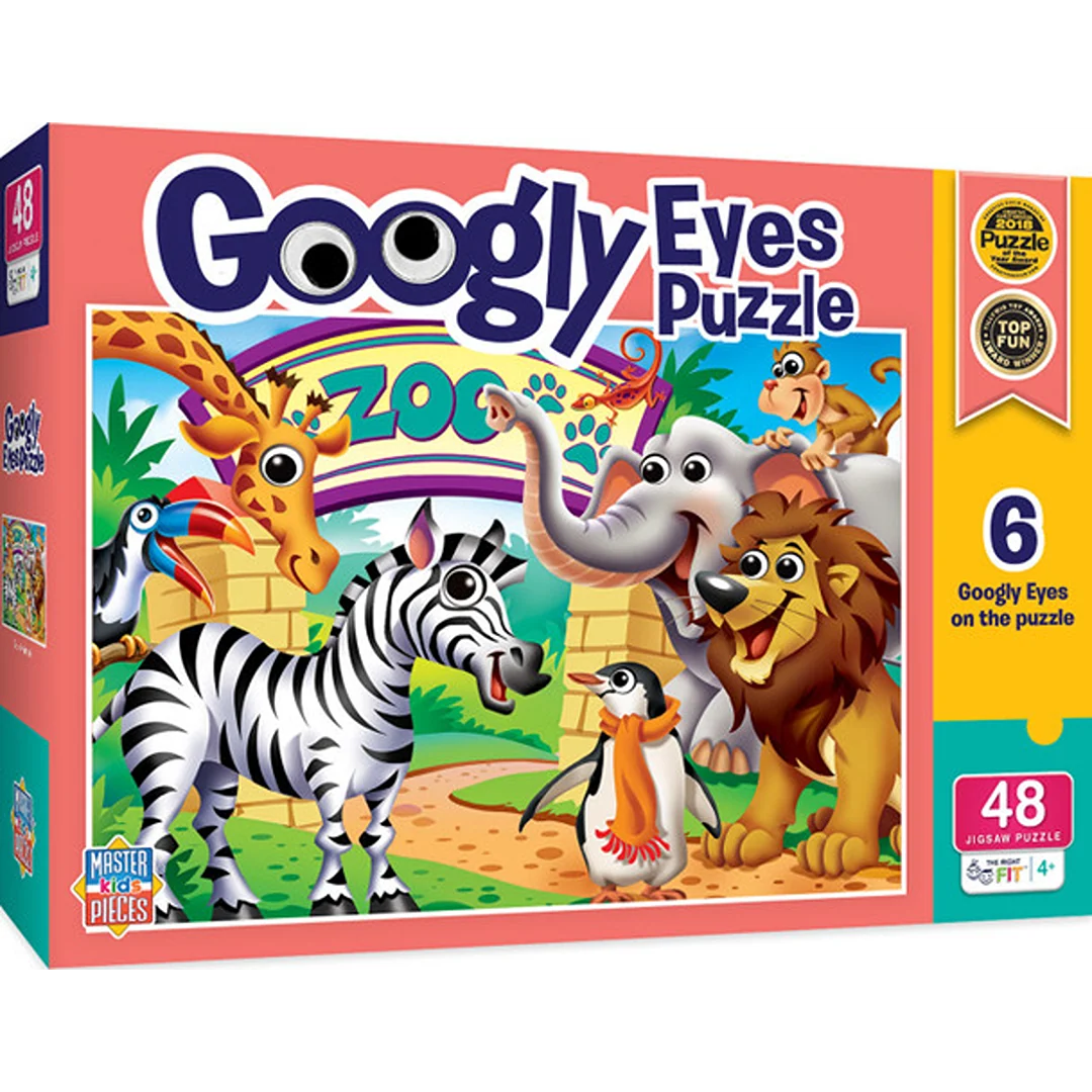 Refined MasterPieces Googly Eyes 48-Piece Zoo Animals Kids Puzzle Genuine