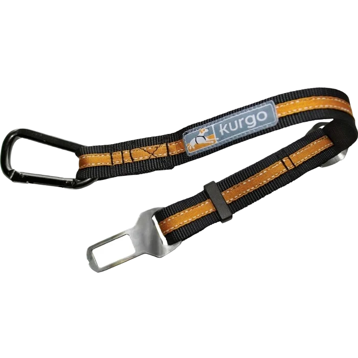 Minimalist Kurgo Orange Tether Seat Belt Detailed