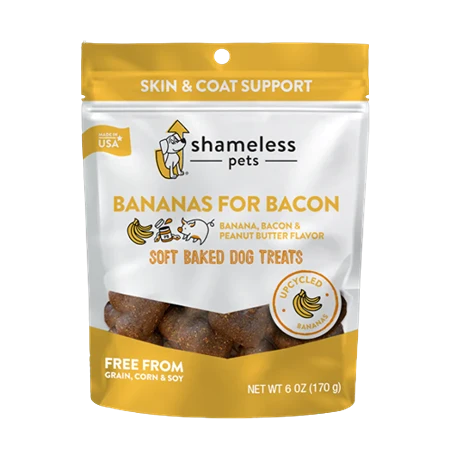 Durable Shameless Pets Bananas for Bacon Soft Baked Dog Treats 6 oz. High-Grade