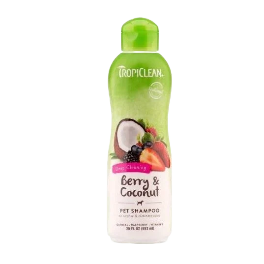 High-Grade TropiClean Berry Coconut Deep Clean Pet Shampoo 20 oz. Crafted