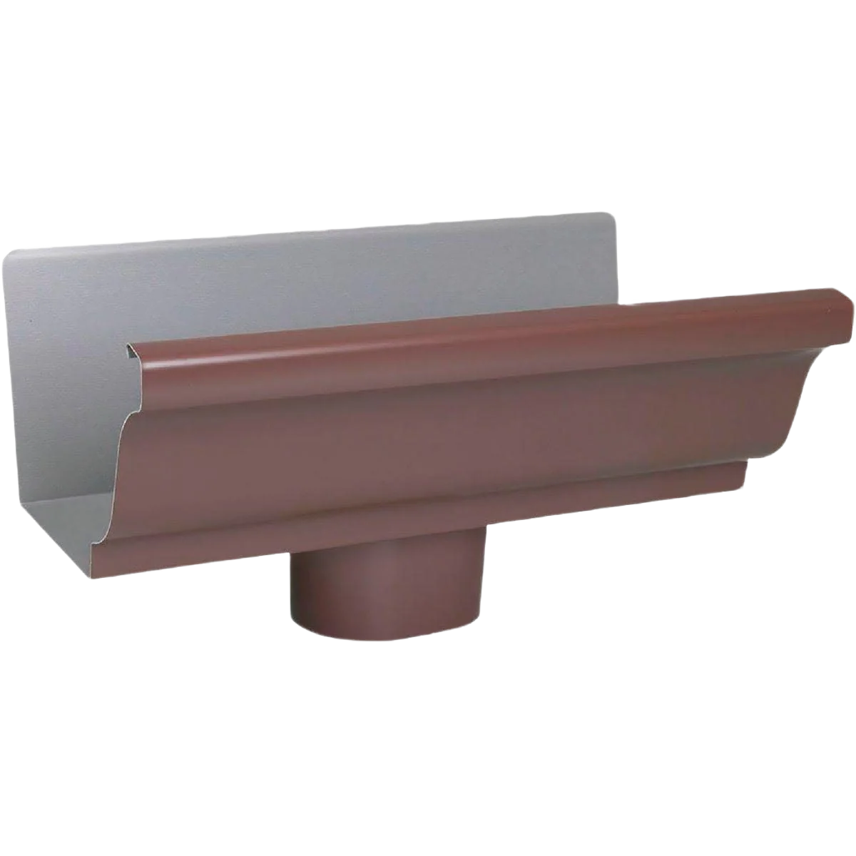Crafted Spectra Metals 5 in. Aluminum Gutter Drop Outlet Brown Breathable